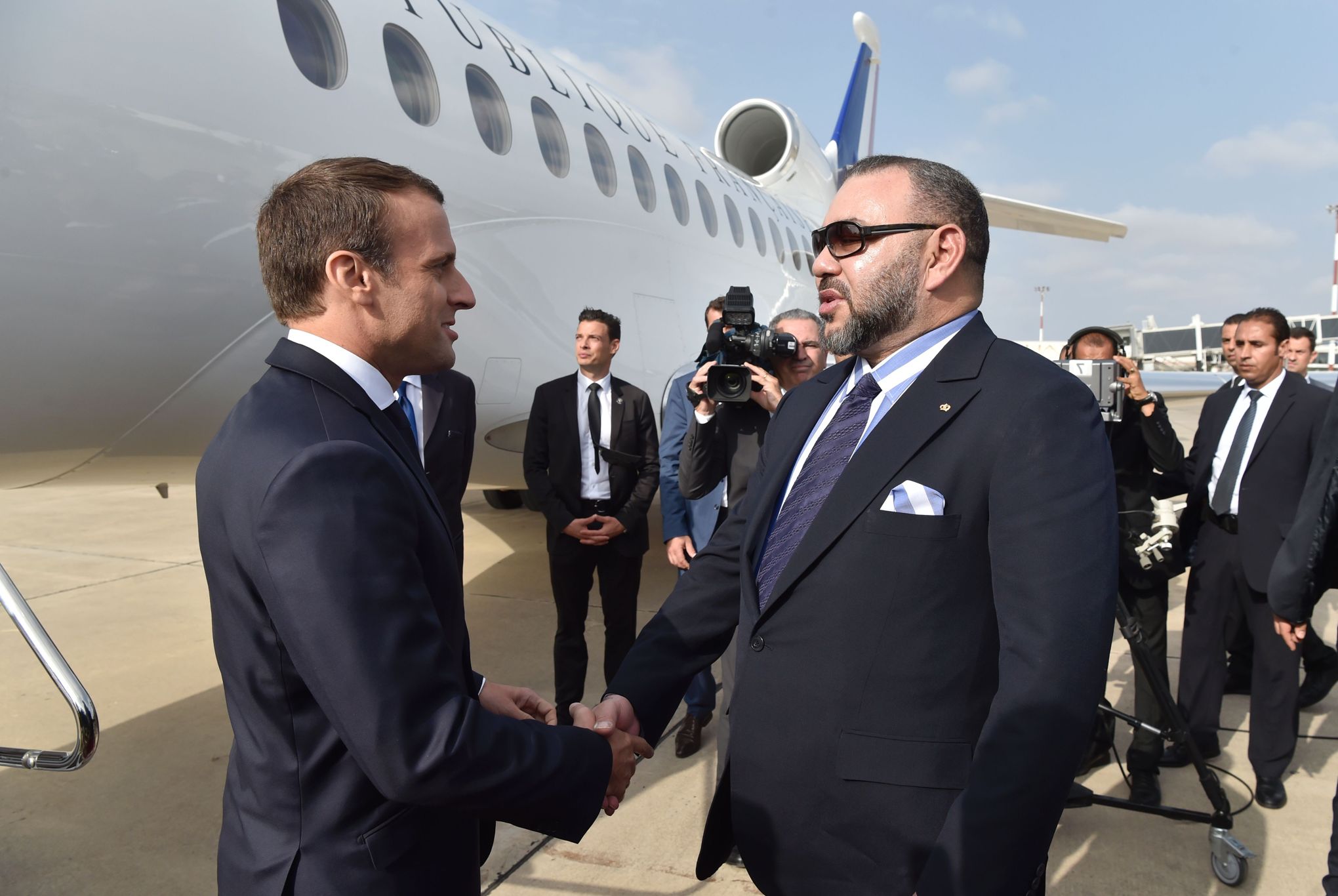 الملك المغربي رفقة الرئيس الفرنسي